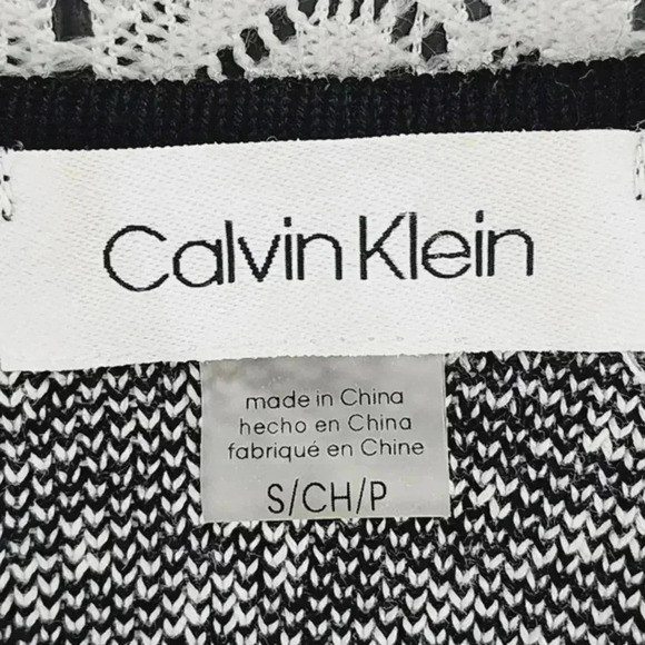 Calvin‎ Klein Pattern Crewneck Long sleeve Sweater Long Cardigan Women's S - Picture 4 of 7